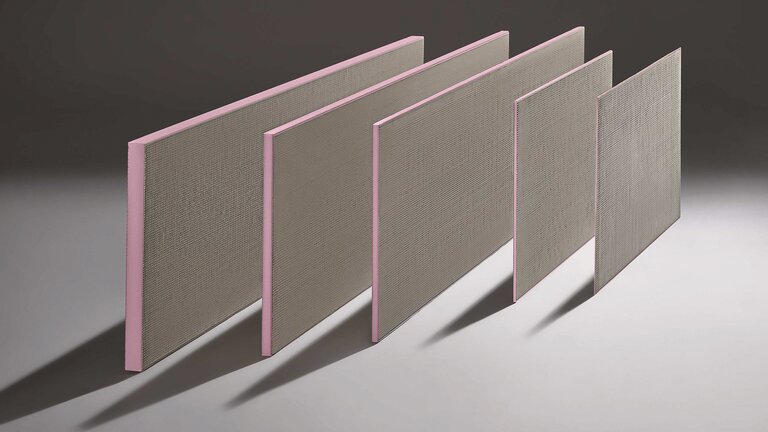 Austrotherm Uniplatten, aufgereiht von groß zu klein